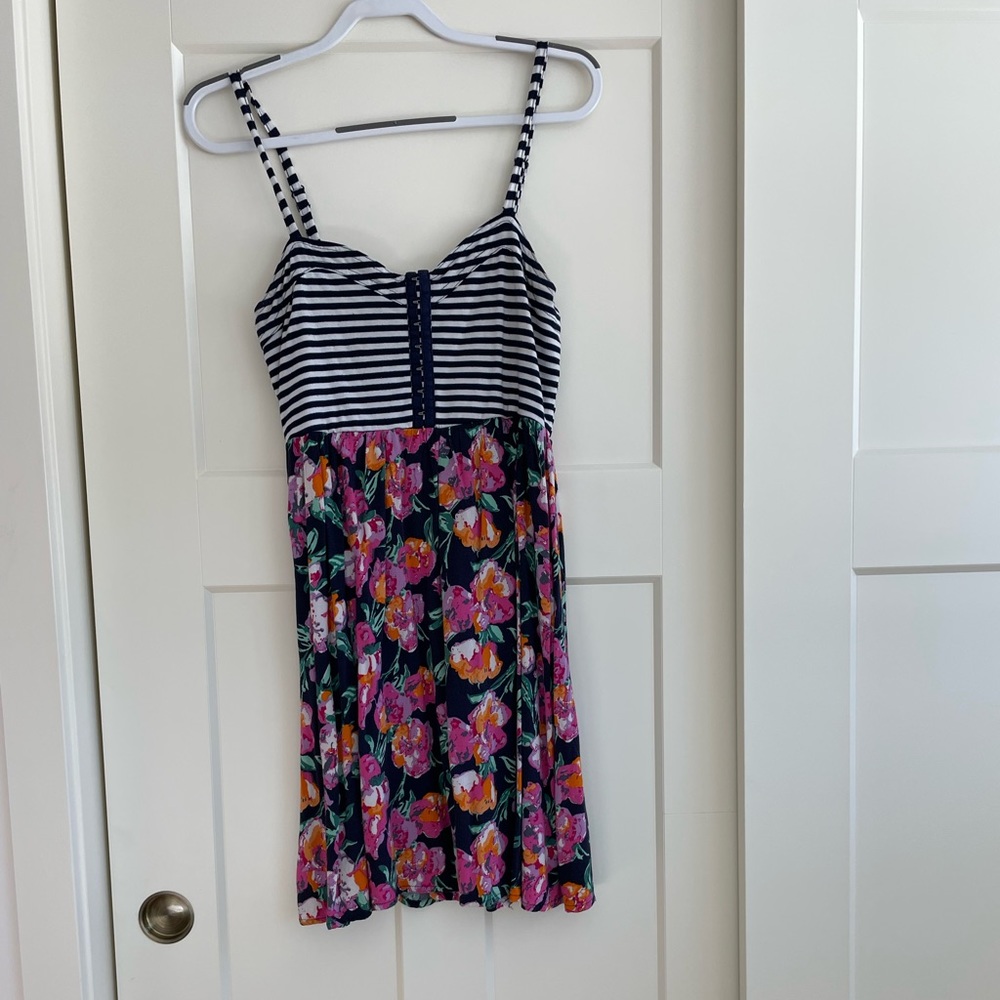 Striped floral sundress. Junior’s large.